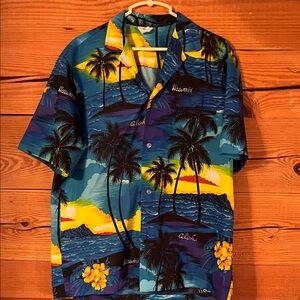 Tropical Sunset Print Men's Shirt